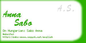 anna sabo business card